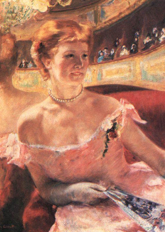 Mary Cassatt Lydia in a Loge Wearing a Pearl Necklace Sweden oil painting art